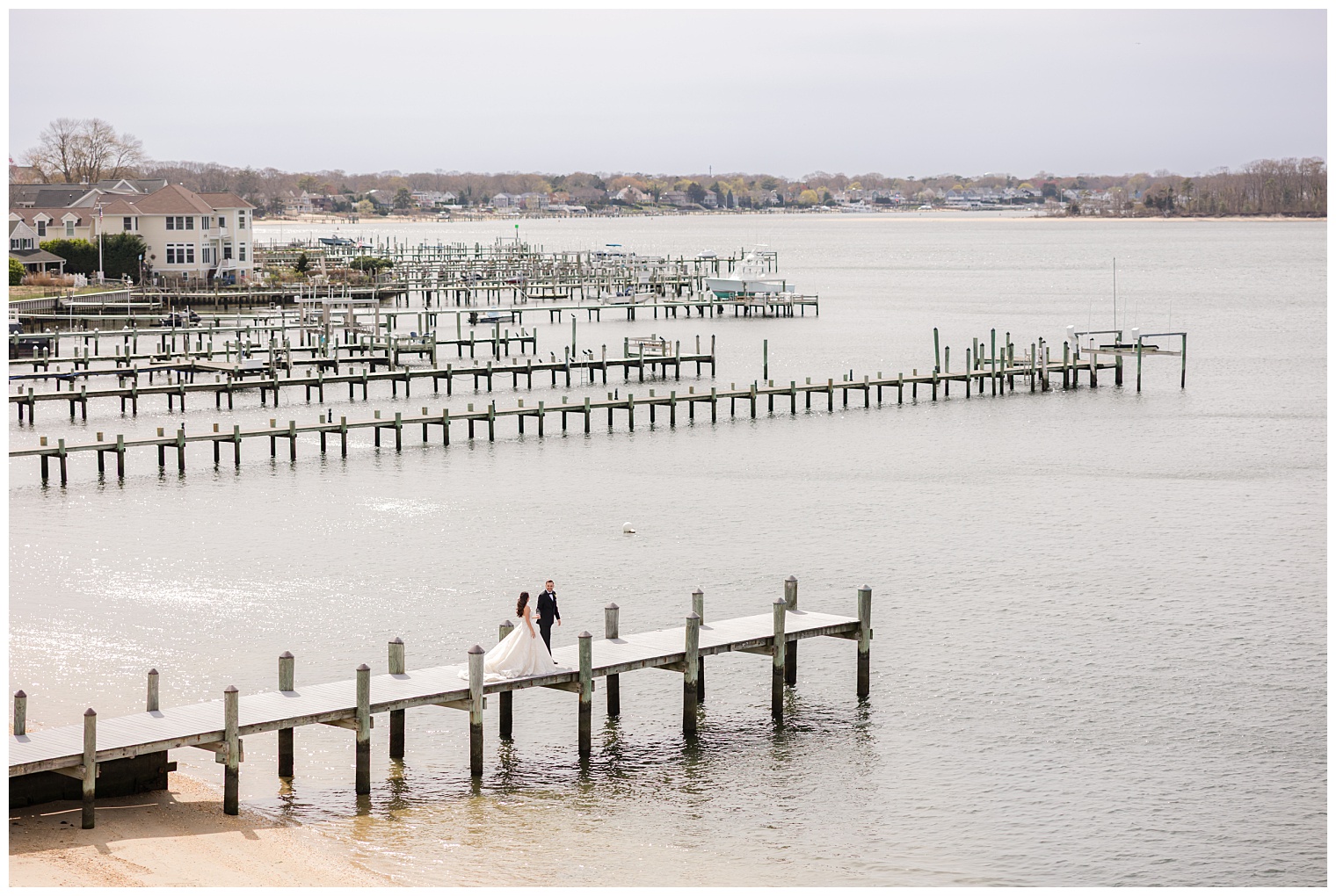 bride and groom at the clarks yacht club