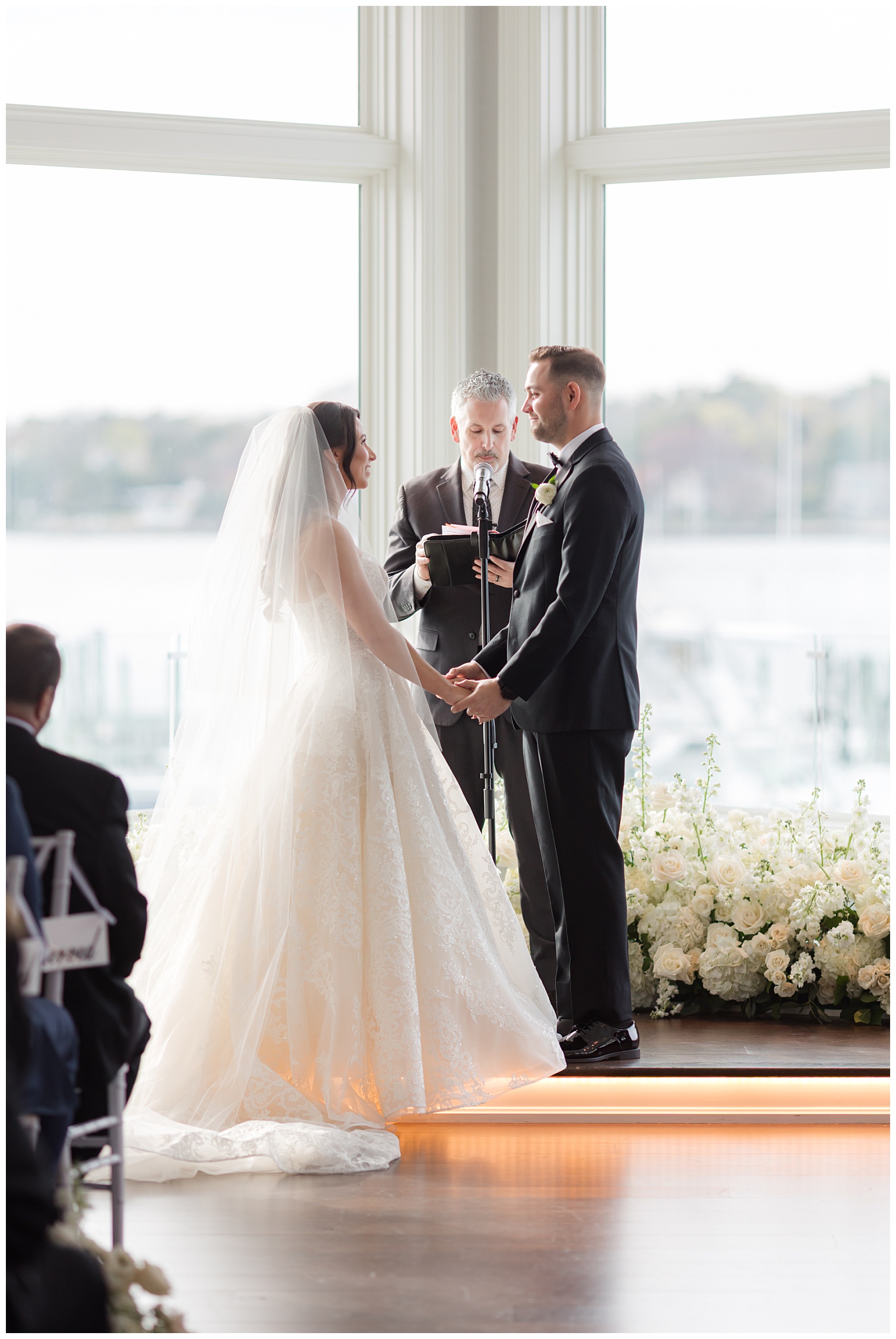 bride and groom at the altar