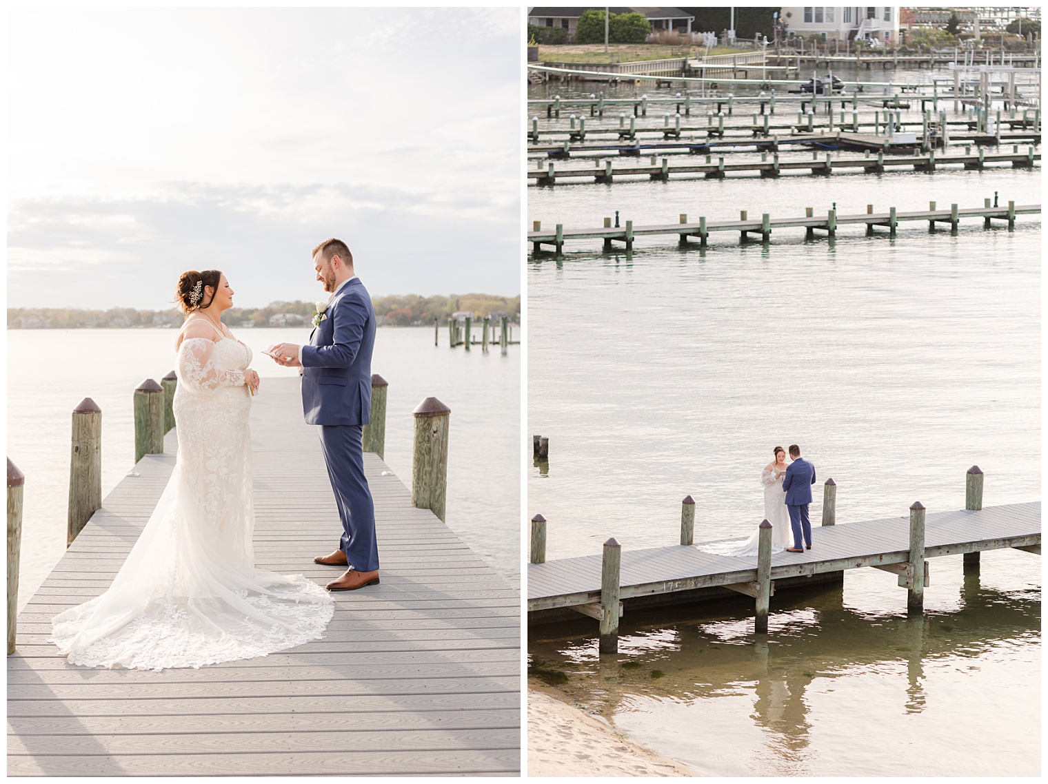 bride and groom at clarks landing 