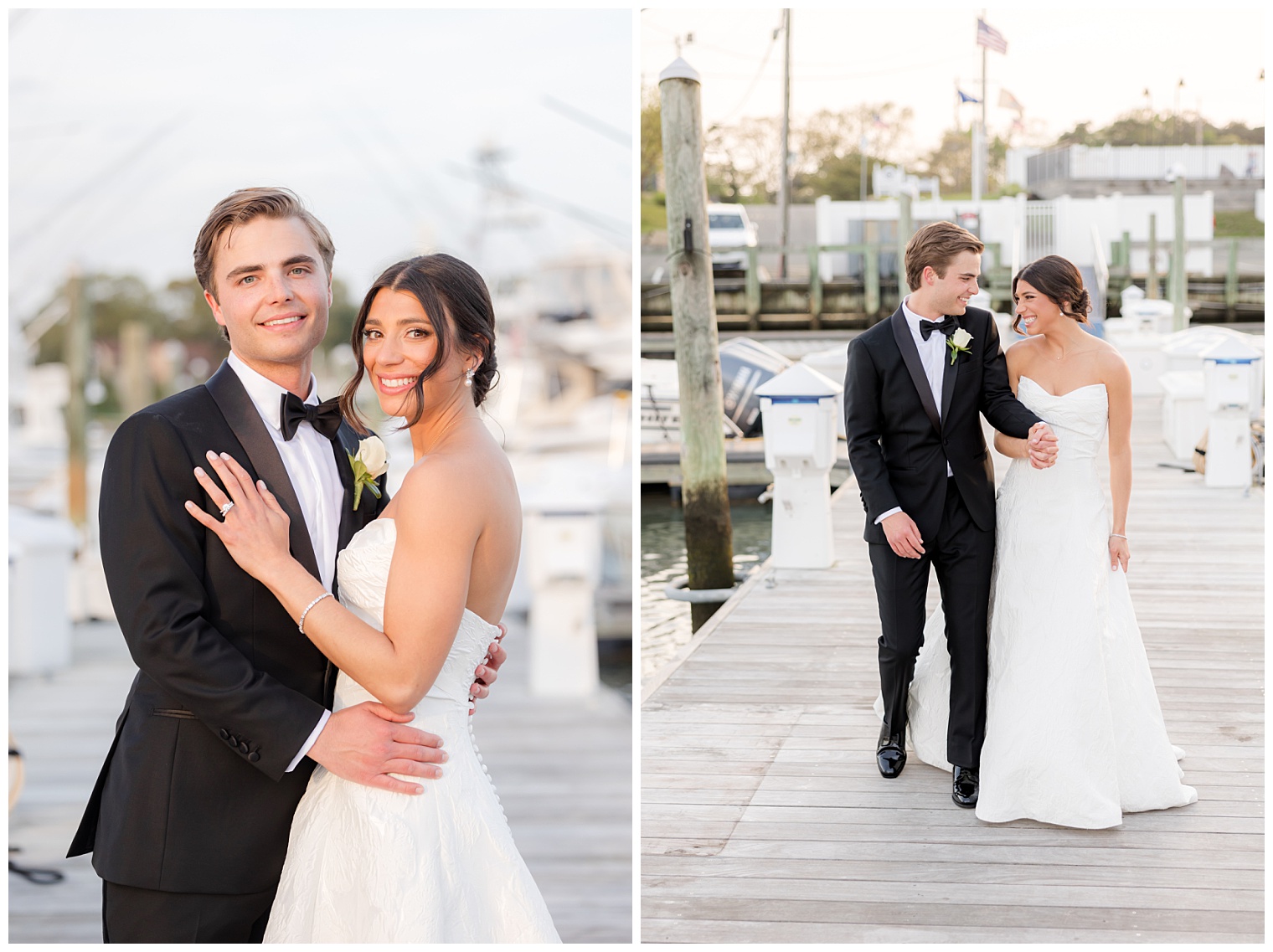 bride and groom laughing