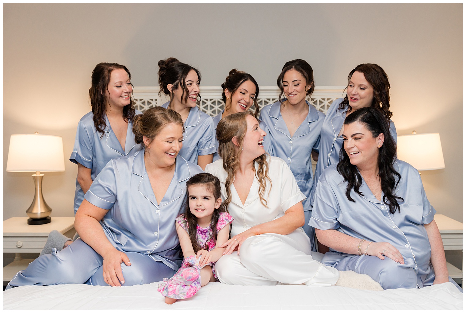 bride with her bridesmaids
