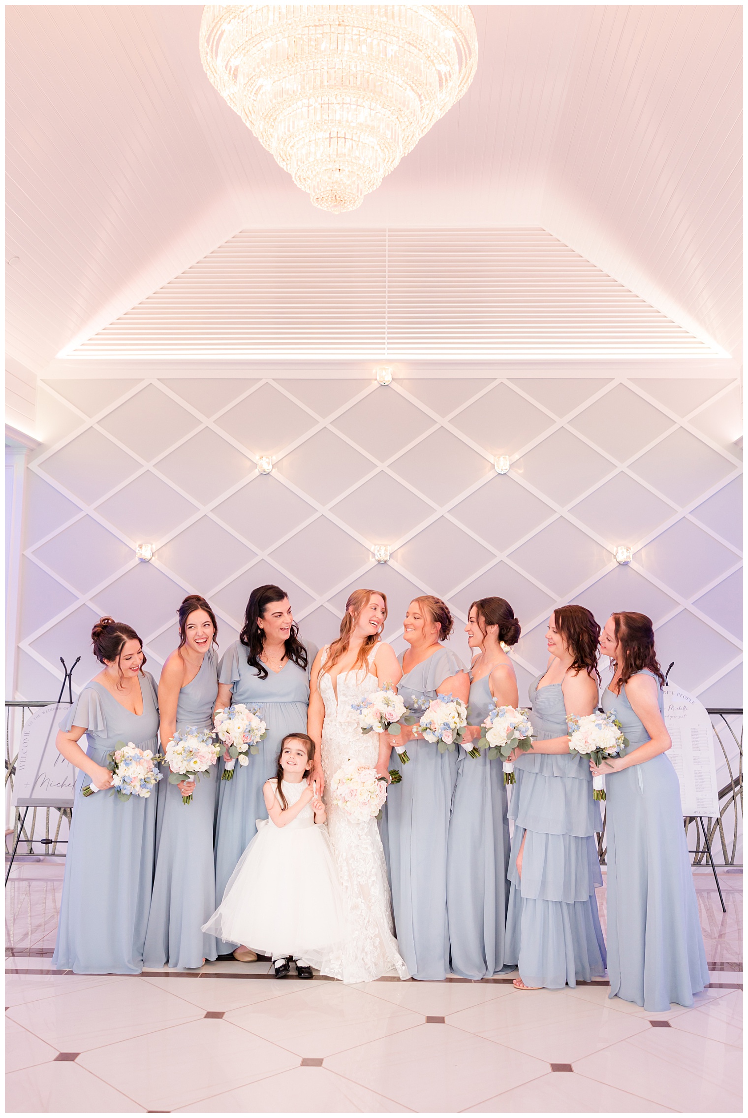 bride with her bridesmaids