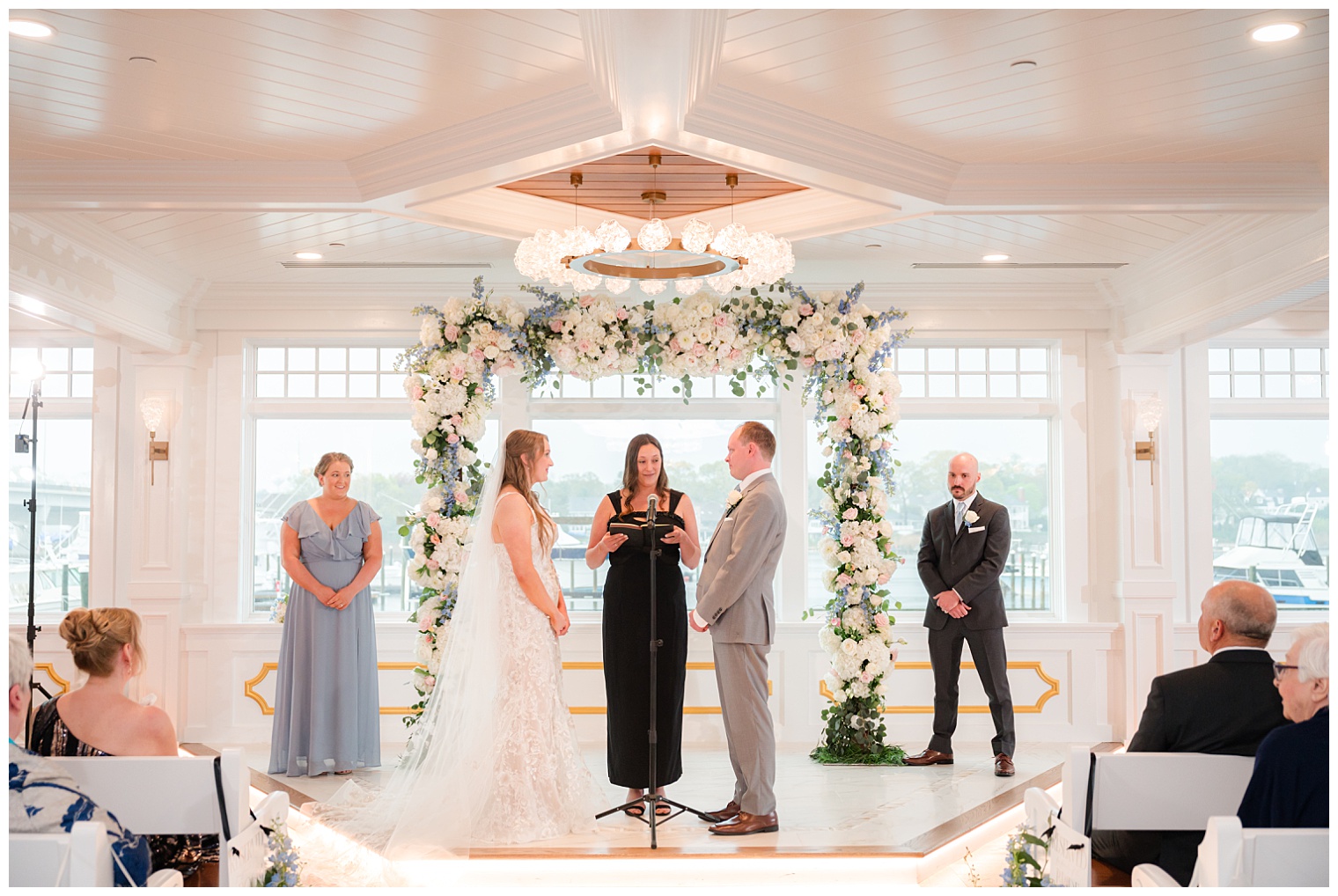bride and groom at the altar