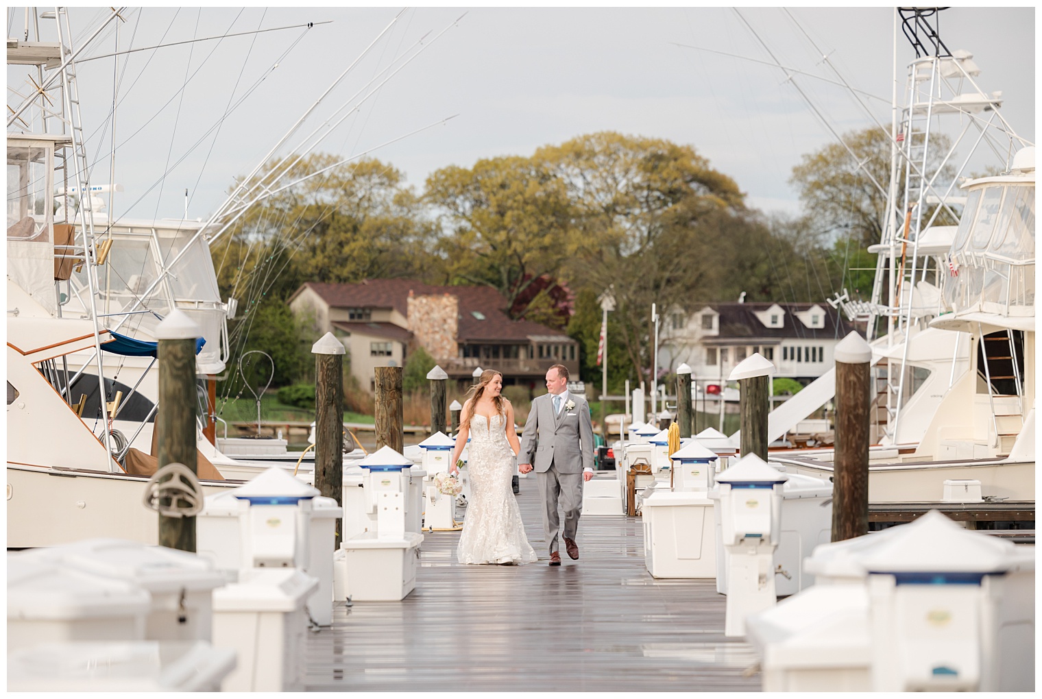  bride and groom walking