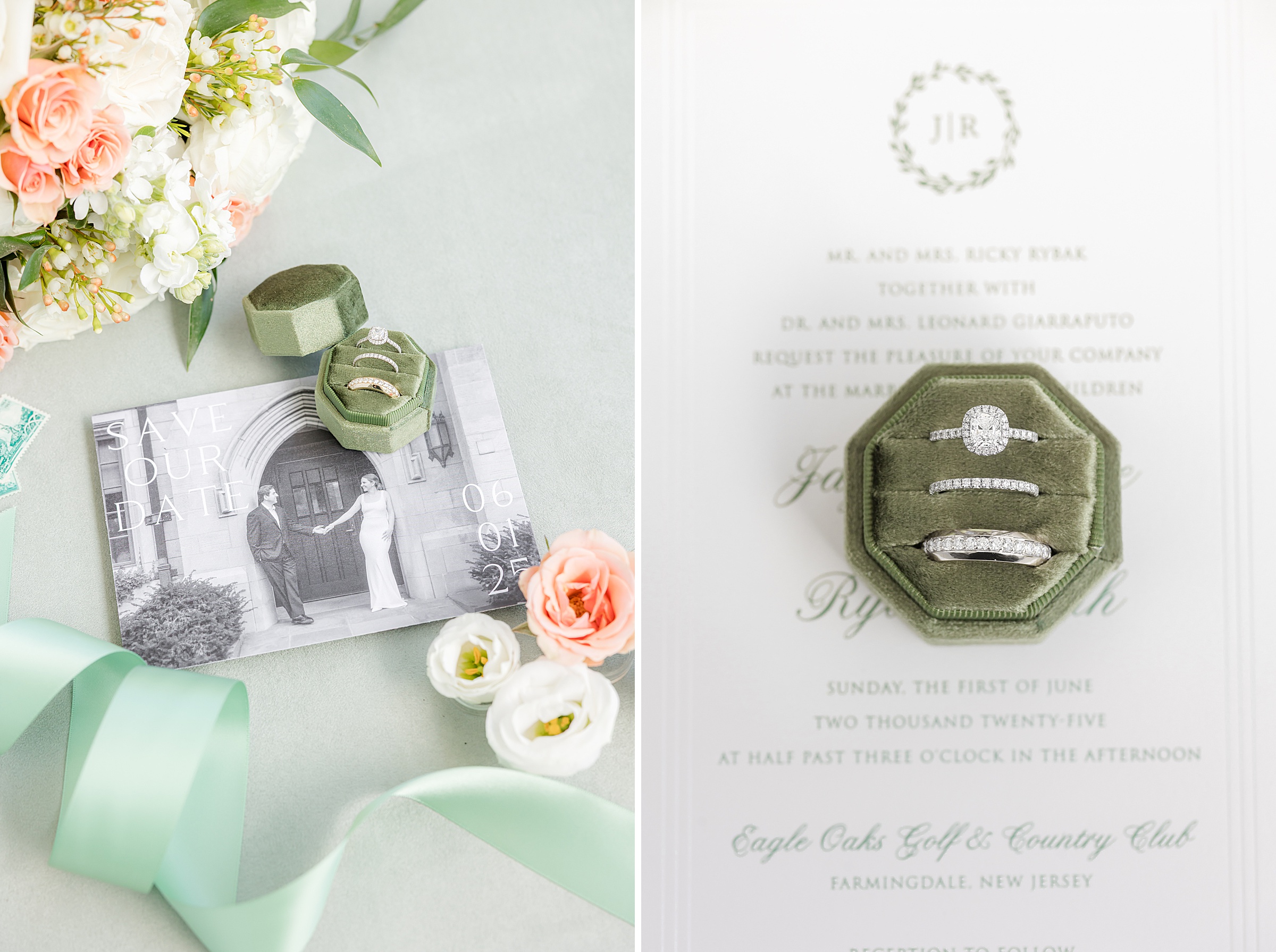 green bridal details