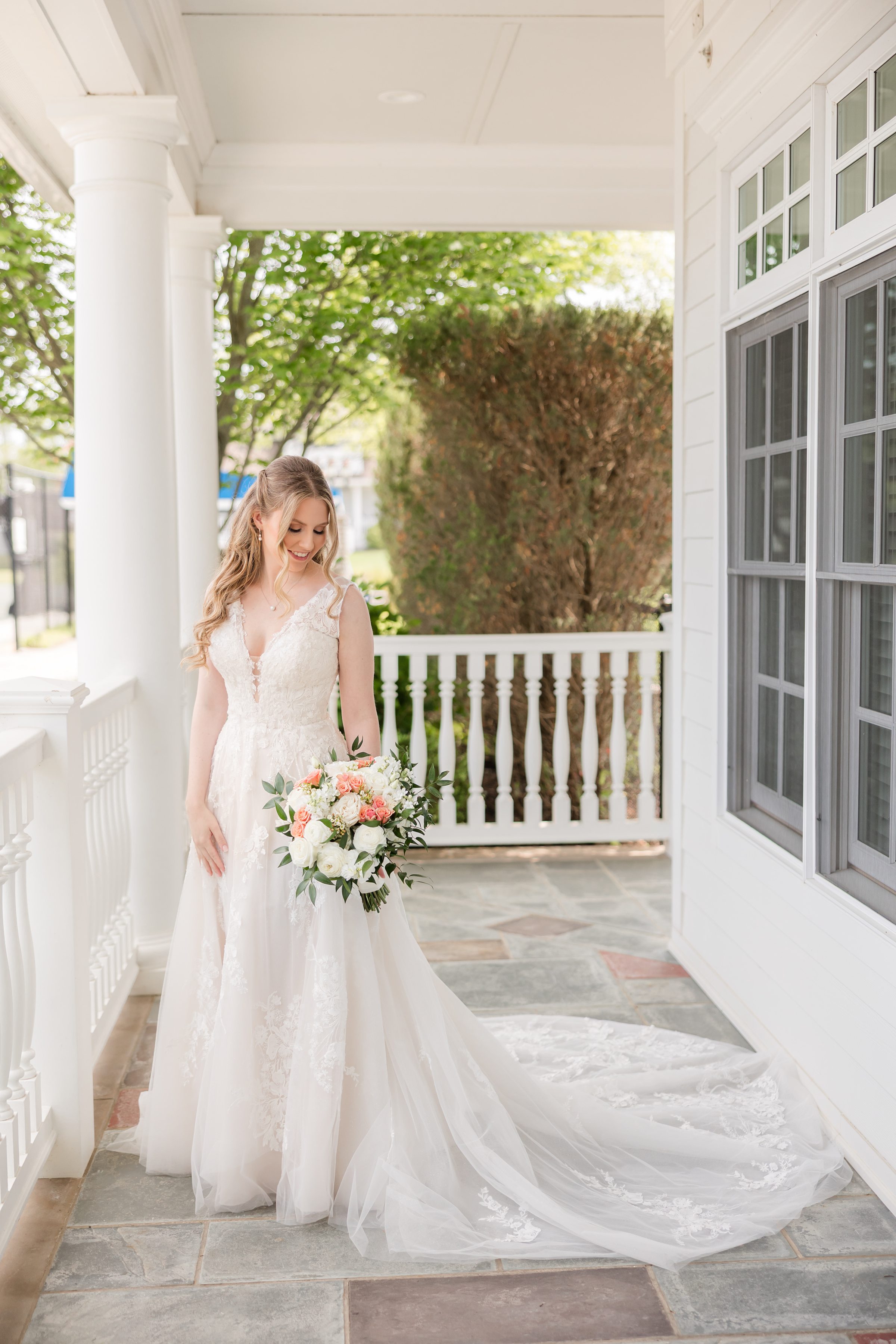 Bridal portrait at the porch
