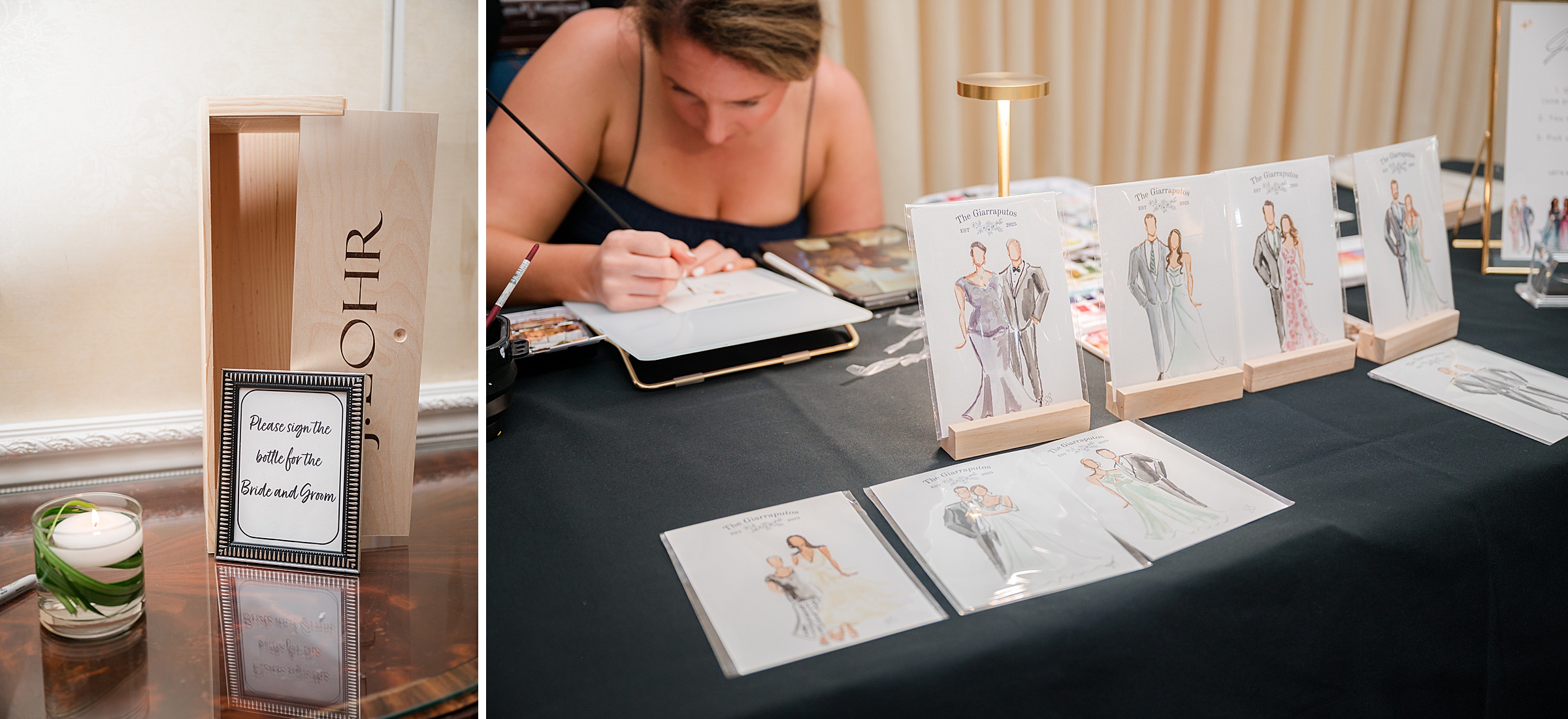 Reception details sign at Eagle Oaks Country Club