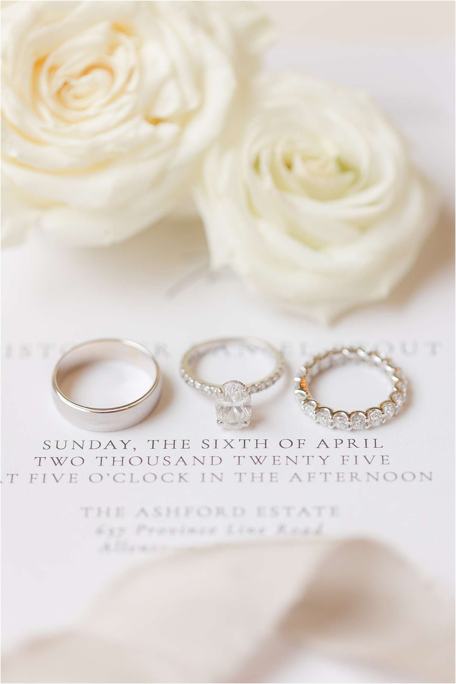 wedding bands for timeless wedding at Ashford Estate in Allentown NJ