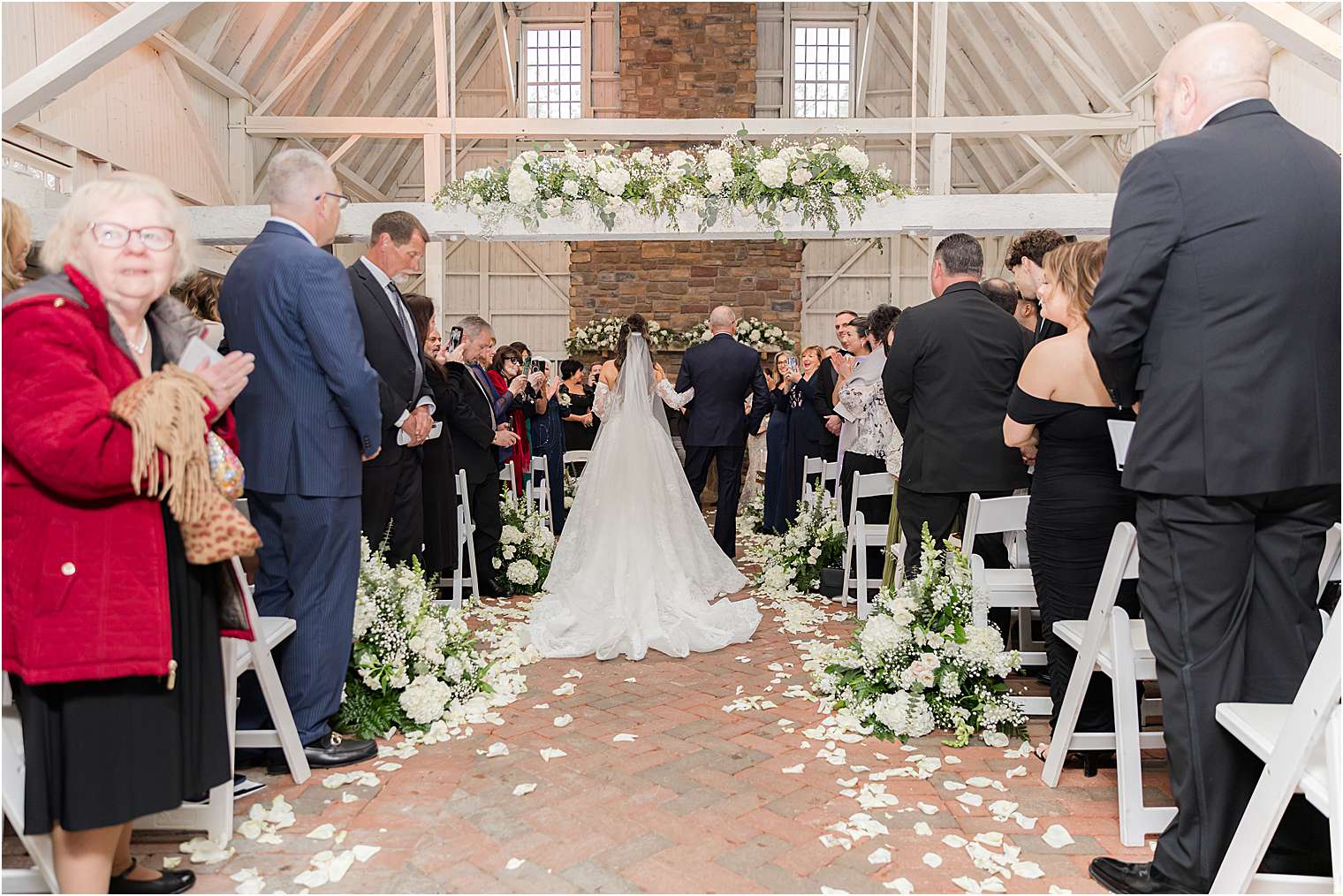 bride walking down the aisle at Ashford Estate in Allentown NJ