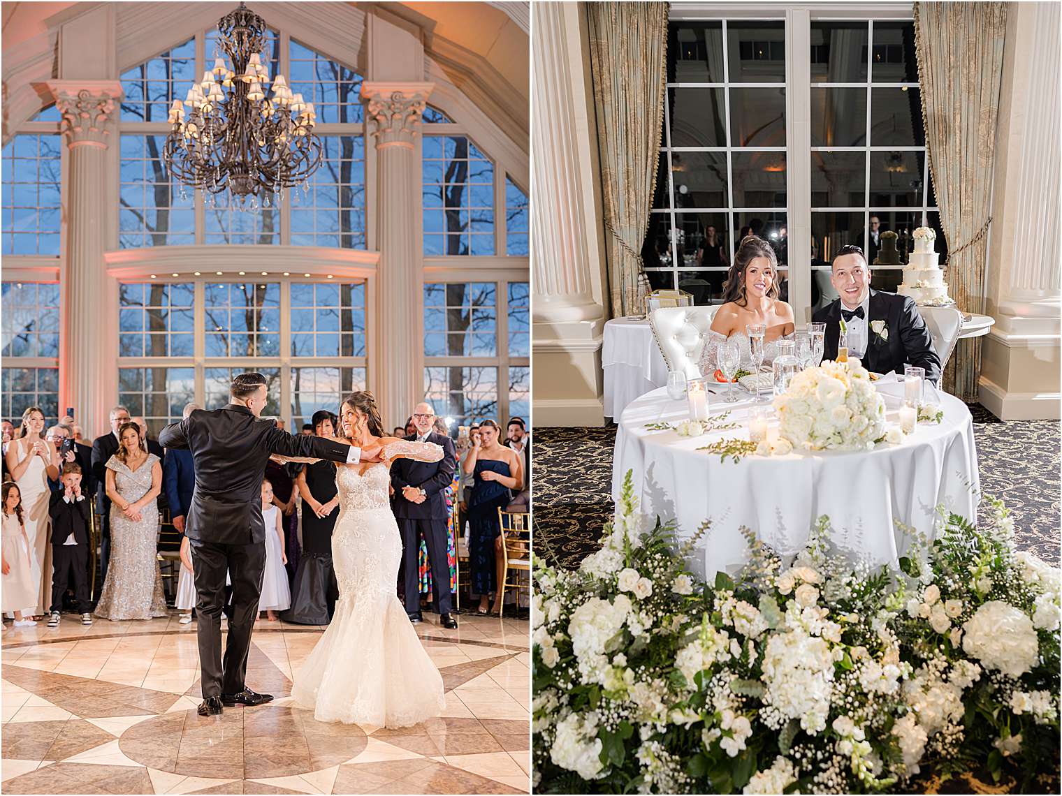 bride and groom at their wedding reception at Ashford Estate in Allentown NJ